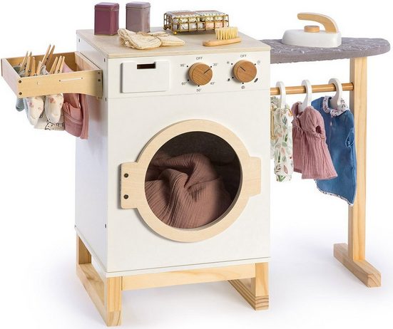 Bügelstation mit Waschmaschine und Bügelbrett - Kinderspielzeug aus Holz