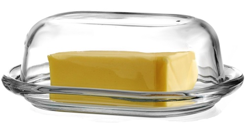 Butterdose aus Glas